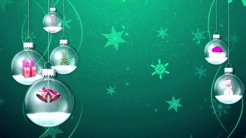 Animated Festive Christmas Ornaments Background Loop