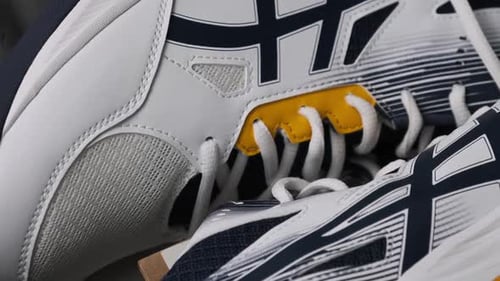 White Athletic Shoes Close Up Product Showcase