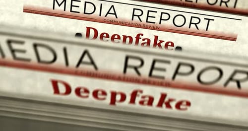 Deepfake Media Report Newspaper Headlines Animation