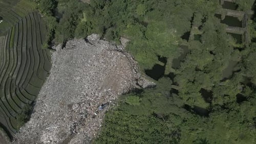 Aerial View of Landfill Site in Rural Environment