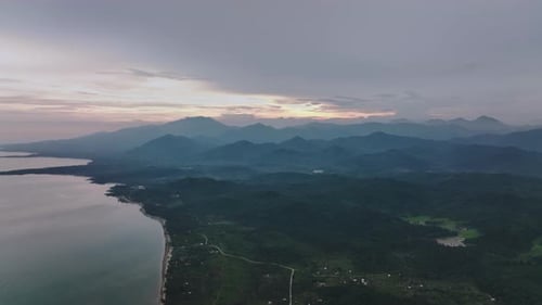 Fantastic Sunset Among The Hills On Palawan Island