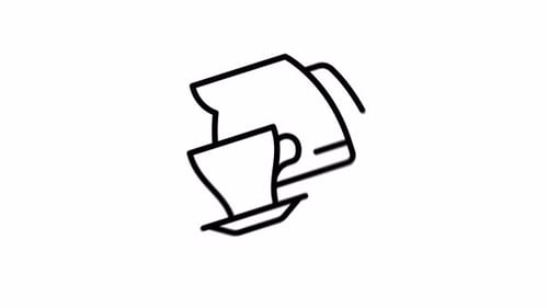 Flat-Icon-Animation für eine Kaffeebar mit nahtloser Schleife und Alpha