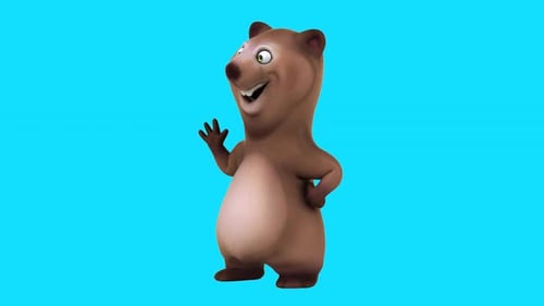 Lustiger 3D-Cartoon-Bär (mit Alpha-Kanal im Lieferumfang enthalten)