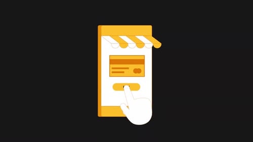 E-commerce Mobile Shopping and Payment Process Animation