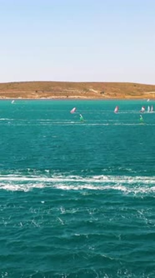 Windsurfers vertical video