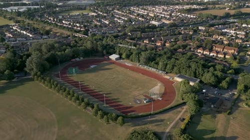Athletics Stadium and Sports Ground Aerial Footage
