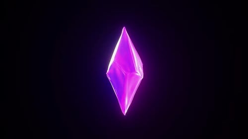 Abstract Rotating Purple Crystal Animation Loop