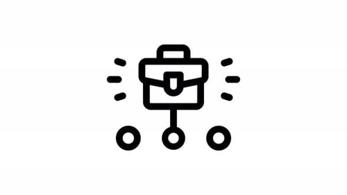 animación de iconos de línea de maleta