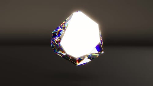 Magic Crystal Diamond Stone on Black Bg Able to Loop Endless