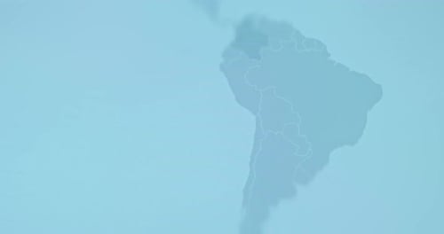 Animated Flat Design South America Map with Country Highlight