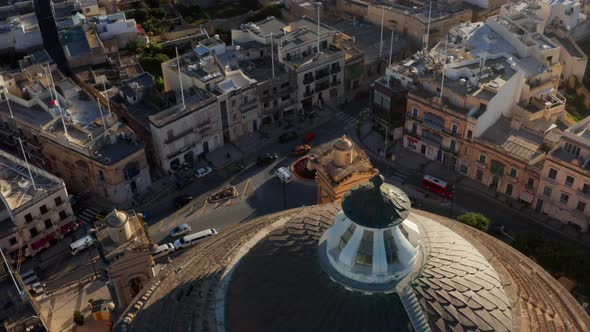 Aerial Revealed Dome Of The Neoclassical Roman Catholic Sanctuary Of ...