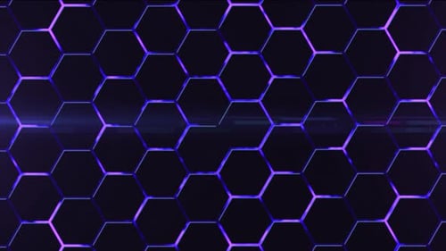 Futuristic Hexagonal Grid Background Loop with Glowing Blue Lines