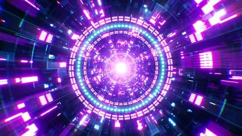 Boucle tunnel de cybertechnologie brillante