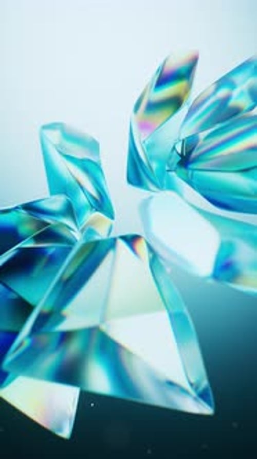 Abstract transparent glass gem background