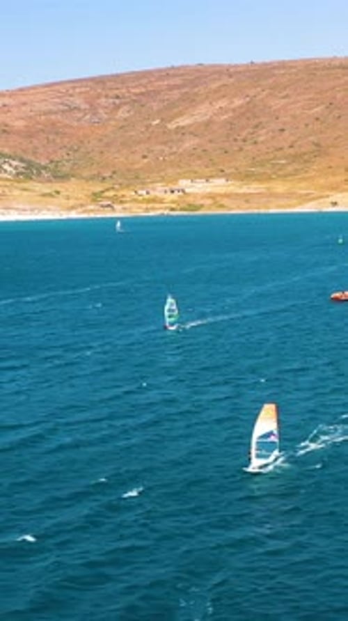 Windsurfers vertical video