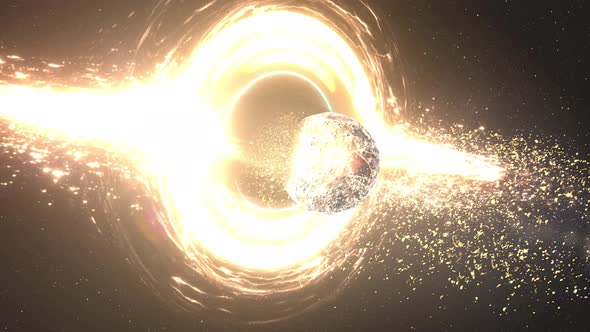 Supermassive Black hole pulling disintegrating star in deep space ...