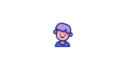 Animated Flat Design Person Smiling Icon