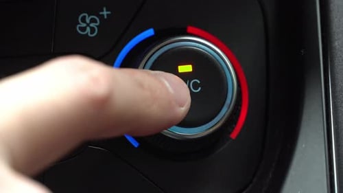 Turning off car climate control button in automatic mode of temperature control in cabin
