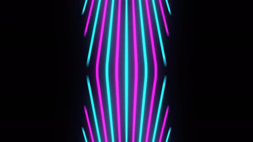 Cyan And Pink Abstract Neon Vertical Lines Show Background Vj Loop