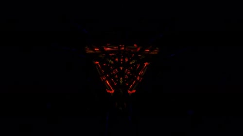 Brilhos de néon pulsantes iluminam um hipnotizante circuito de discoteca VJ