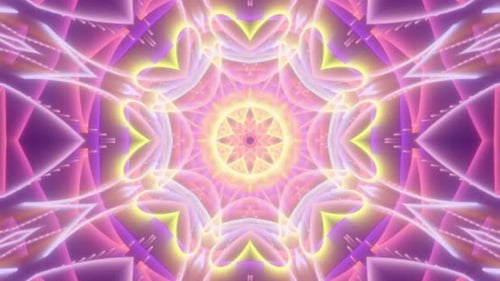 Hypnotic Glowing Geometric Kaleidoscope Loop Background