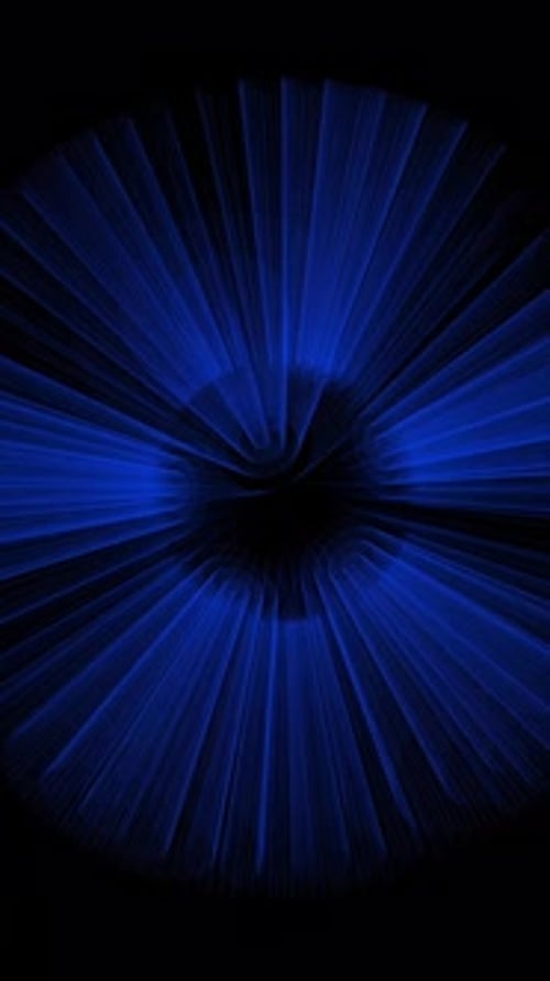 Stunning and Mesmerizing Blue Light Rays Create a Beautiful Contrast Against a Black Background