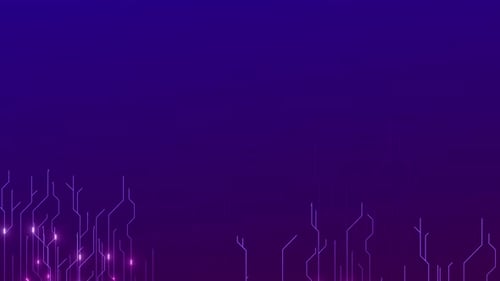 Digitale Leiterplattendaten, die sich auf CPU-Loop-Hintergründen bewegen. Computerverarbeitung und Daten.