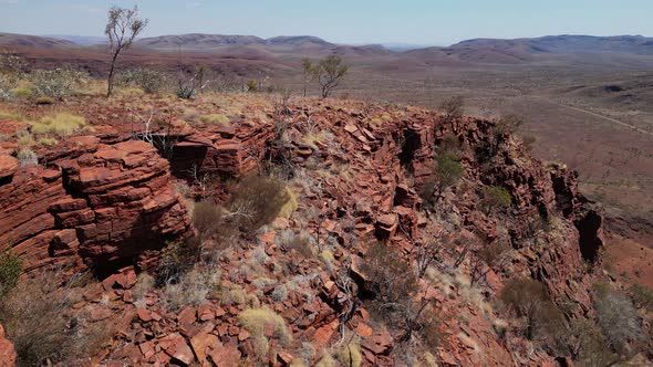 Aerial Video of Rocks in Karijini National Park, Pilbara, Western ...
