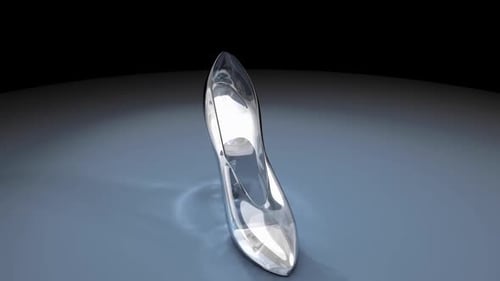 Elegant Crystal Glass Slipper Rotating Animation