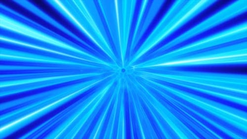 Der cyanblaue Lichttunnel strahlt mit schneller Bewegung nach außen