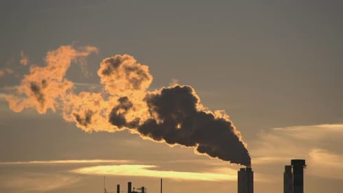 Industrial Factory Pollution Carbon Emission Smoke Clouds