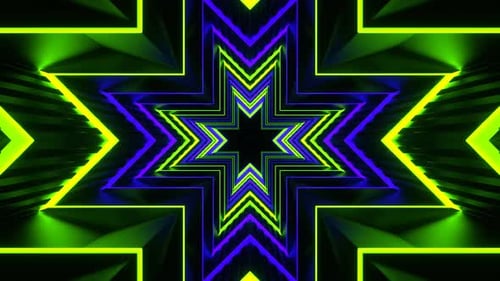 VJ Loop in 4K mit vielen Neonwinkeln als Hintergrund, Violett und Grün