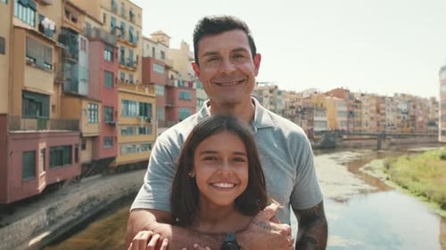 Father and Daughter in a European City