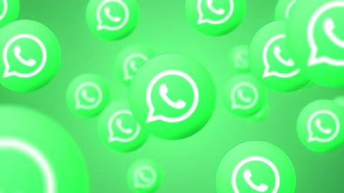 Modern 3D WhatsApp Icons Floating Background Loop
