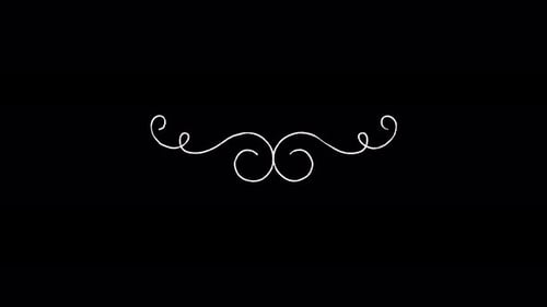 Vow Collection: Hand drawn loop element of a curvy design on a black background