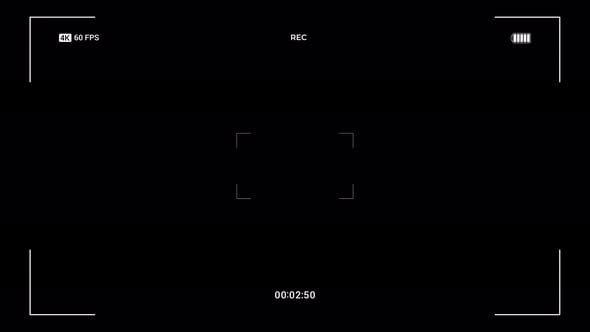 Minimalist Digital Camera Viewfinder Overlay with REC Indicator ...