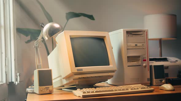 Retro Pc Computer Gaming Desktop Vintage with Loading Code Console ...