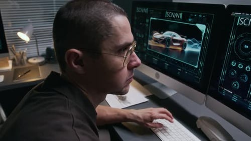 Engineer Designs Futuristic Car on Computer