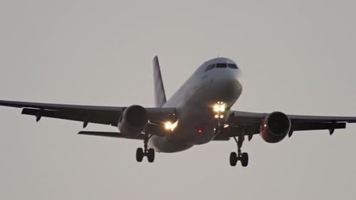 Slow Motion Video Closeup of an Airplane in Flight