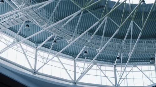 Modern Open Space Office with High Ceilings and Dome