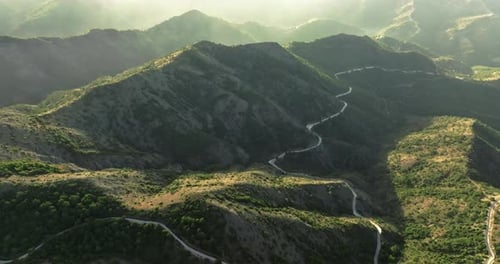 Beautiful Landscape Serpentine Road in the Mountains