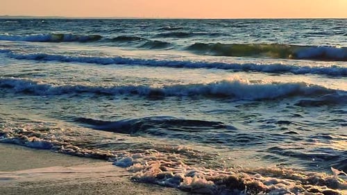 Dawn on Sea Sunset on Sea Sunrise Sunset on Ocean Shining Sun Above Horizon