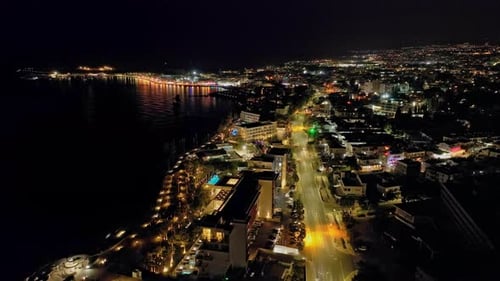 Capturing the Beautiful Night Cityscape of Paphos Cyprus