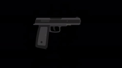 Pistol Shoots On Alpha Channel 4K
