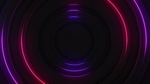 Expanding Neon Glowing Circles Logo or Text Reveal