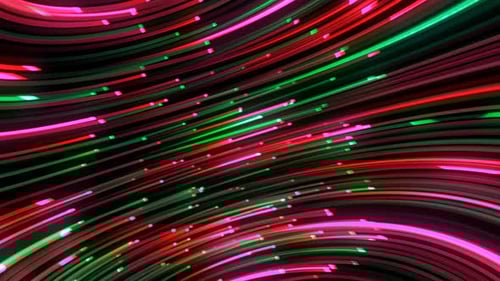 Flying Colorful Glowing Laser Neon Lines Loop Animation