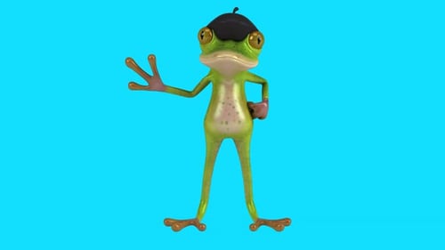 Fun 3D cartoon frog (with alpha channel included)