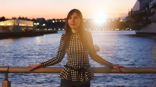 Lifestyle Portrait of Young Beautiful Confident Woman in The City