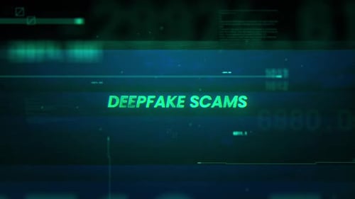 Deepfake engana Word On Noise Glitch Error Technology Plano de fundo de dados futurista