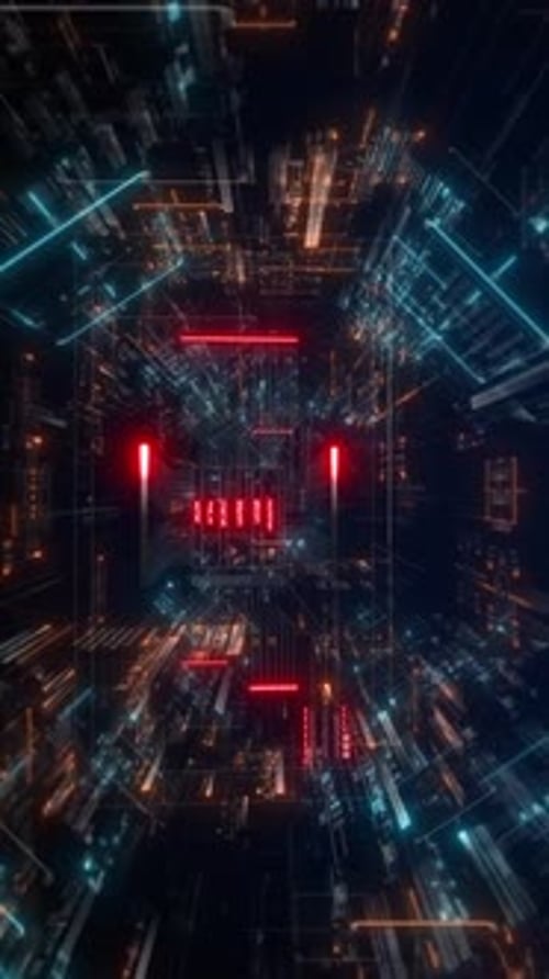 Vertical Video Vibrant CG Animation with Futuristic Allure